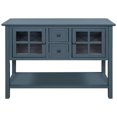 thumbnail image 1 of Storage Cabinet Console Table Solid Wood Cabinet with 2 Drawers and Open Shelf 45” Console Sofa Table for Living Room Hallway Entryway Blue, 1 of 8