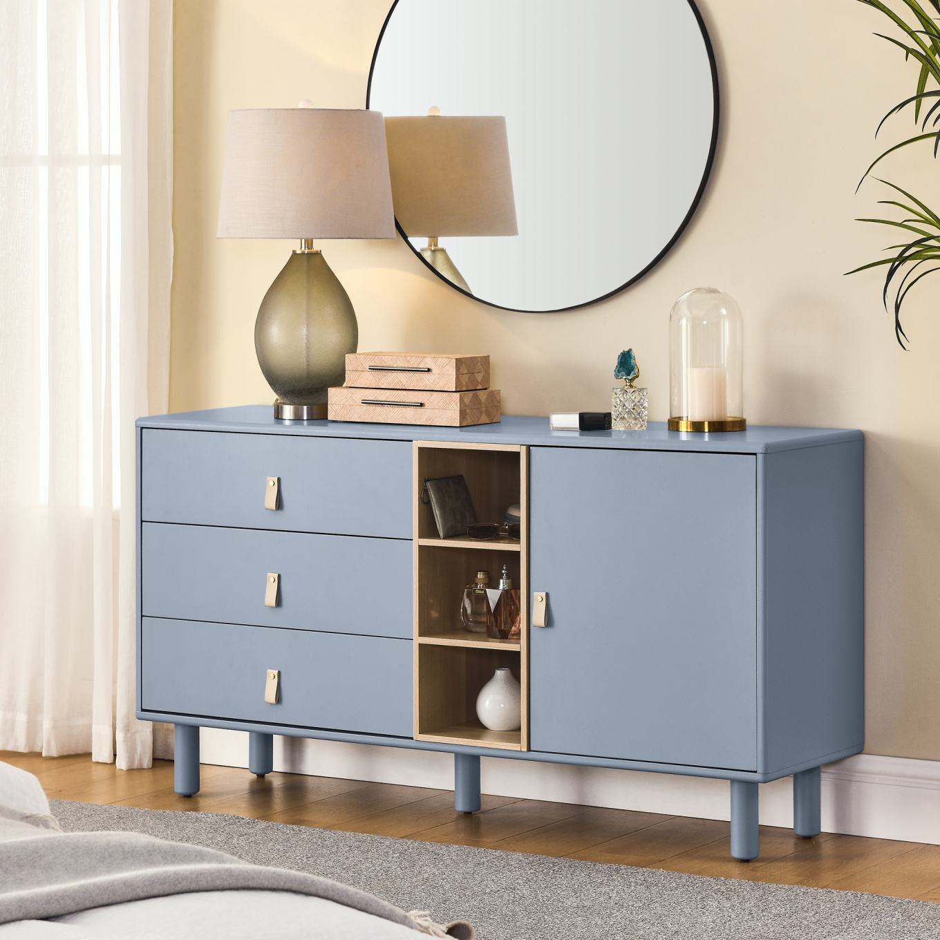 Storage Cabinet with Doors and Drawers, Multifunctional Storage Cabinet ...