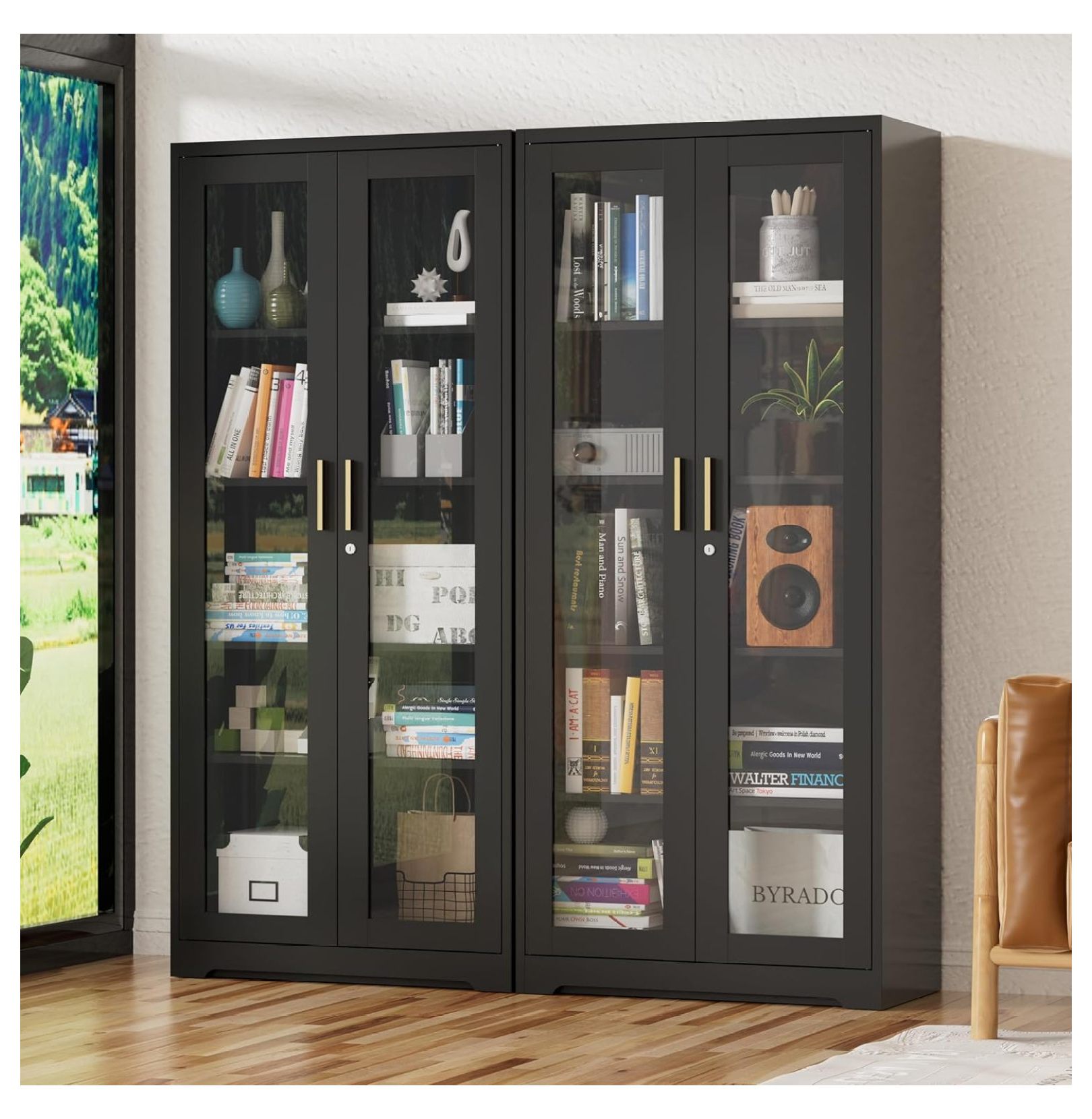 Storage with Doors and Shelves, Display with Glass