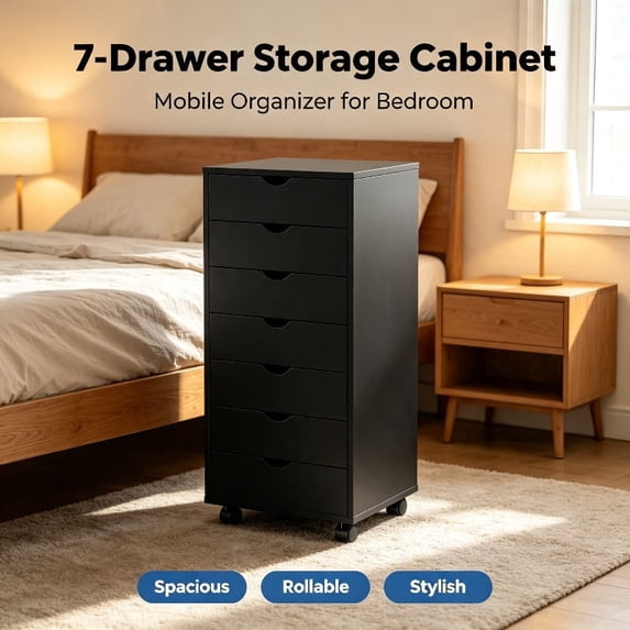 Key Drawer Unit Storage Cabinet Dressers with Wheels, Mobile Fabric Drawer Organizer ...