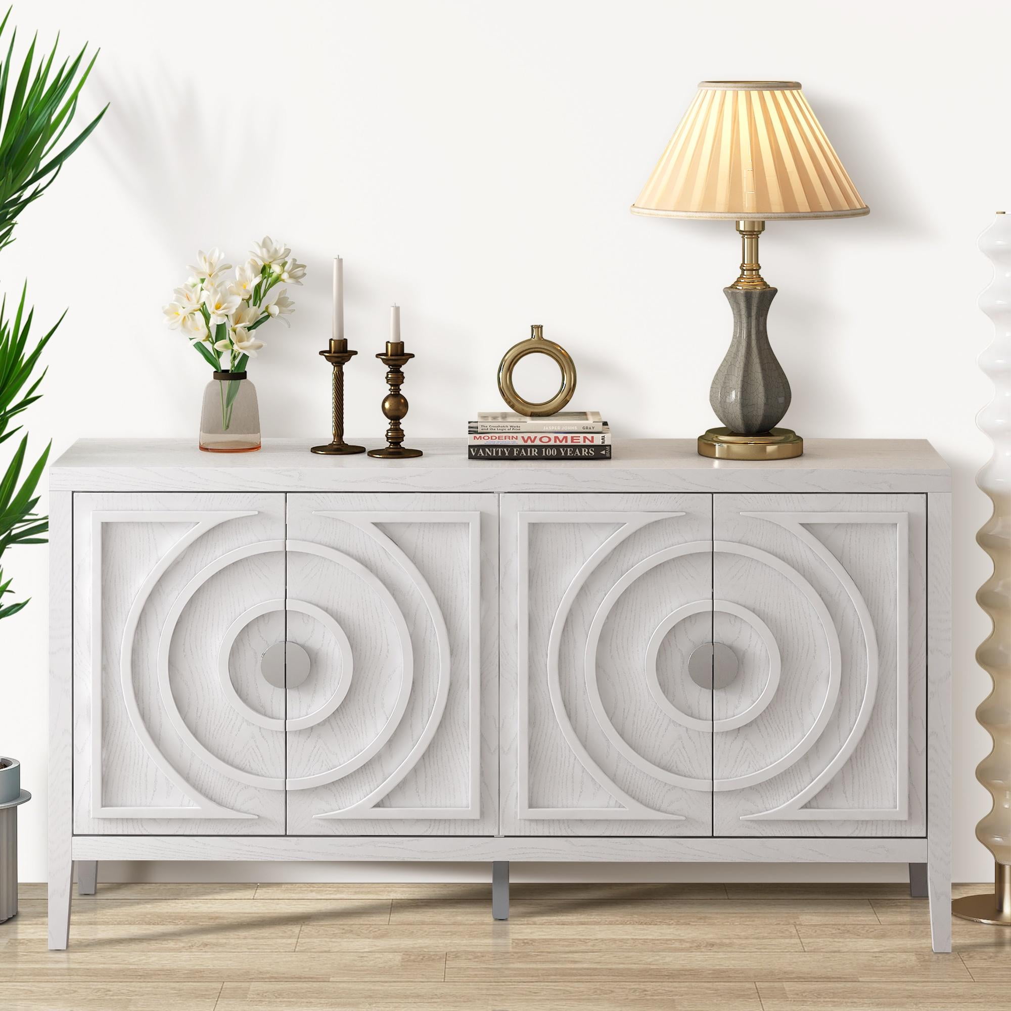 Storage Farmhouse Buffet Sideboard with Adjustable Shelves
