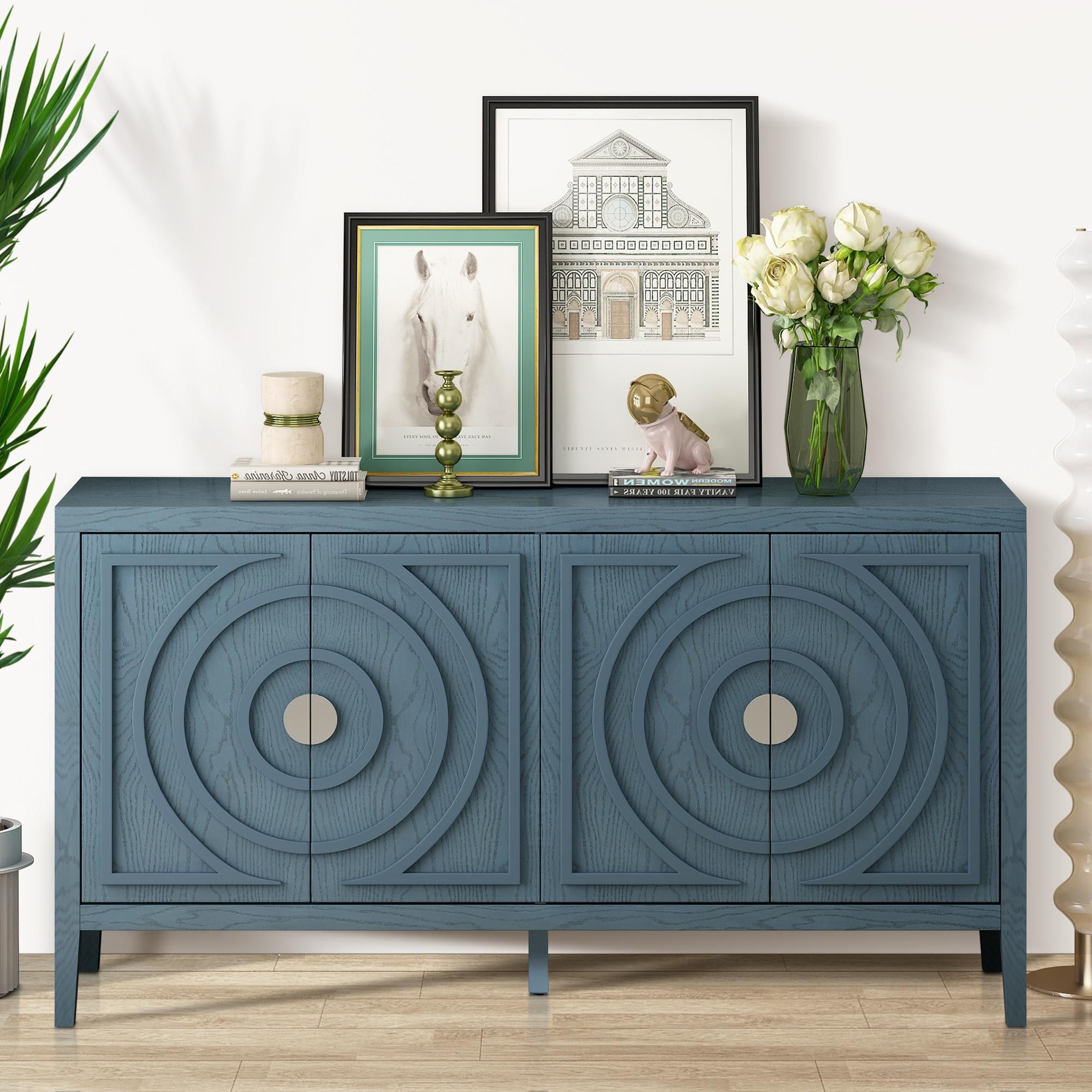 Storage Cabinet, Farmhouse Buffet Sideboard with Adjustable Shelves ...
