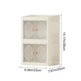 thumbnail image 1 of Storage Cabinet Foldable Organizer Cabinet, 2-Layer Desktop Storage with Double Doors, Makeup and Skincare Storage, No-Tool Assembly Stackable Shelves Unit, Plastic Multifunctional Cabinet, 1 of 5
