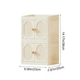 thumbnail image 1 of Storage Cabinet Foldable Storage Cabinet Double Door Desktop Organizer No Assembly Requi Skincare Makeup Cosmetic Stationery Cabinet Double Layer Plastic Organizer, 1 of 5