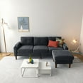 thumbnail image 1 of Modern L-Shaped Sofa with Storage in Dark Gray, 3-Seat for Living Room/Bedroom/Small Space, 1 of 13