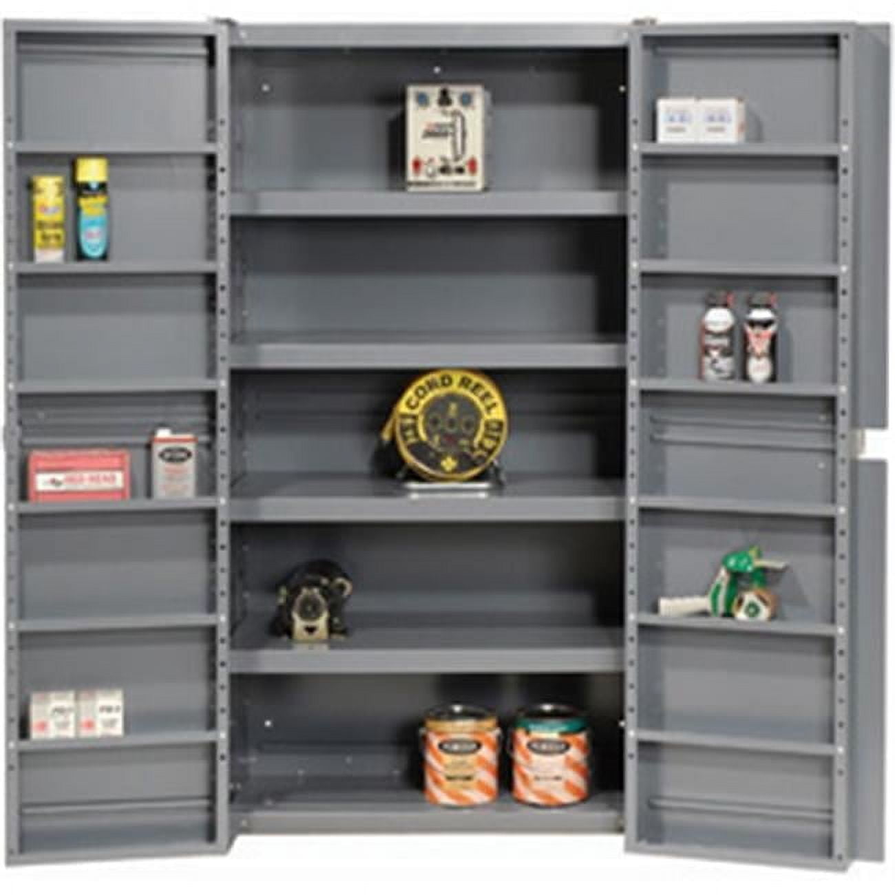 Gray Lockable Steel Cabinet with Adjustable Shelving