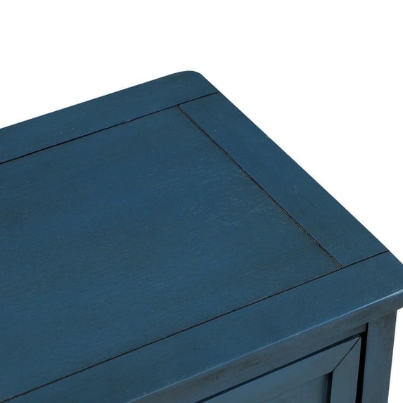 Antique Navy Color - Two Drawers and Four Rattan Baskets - Living Room/Entryway - Moisture-Proof