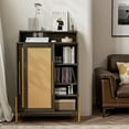 Storage with LED Lighting Sideboard with Sliding Doors and