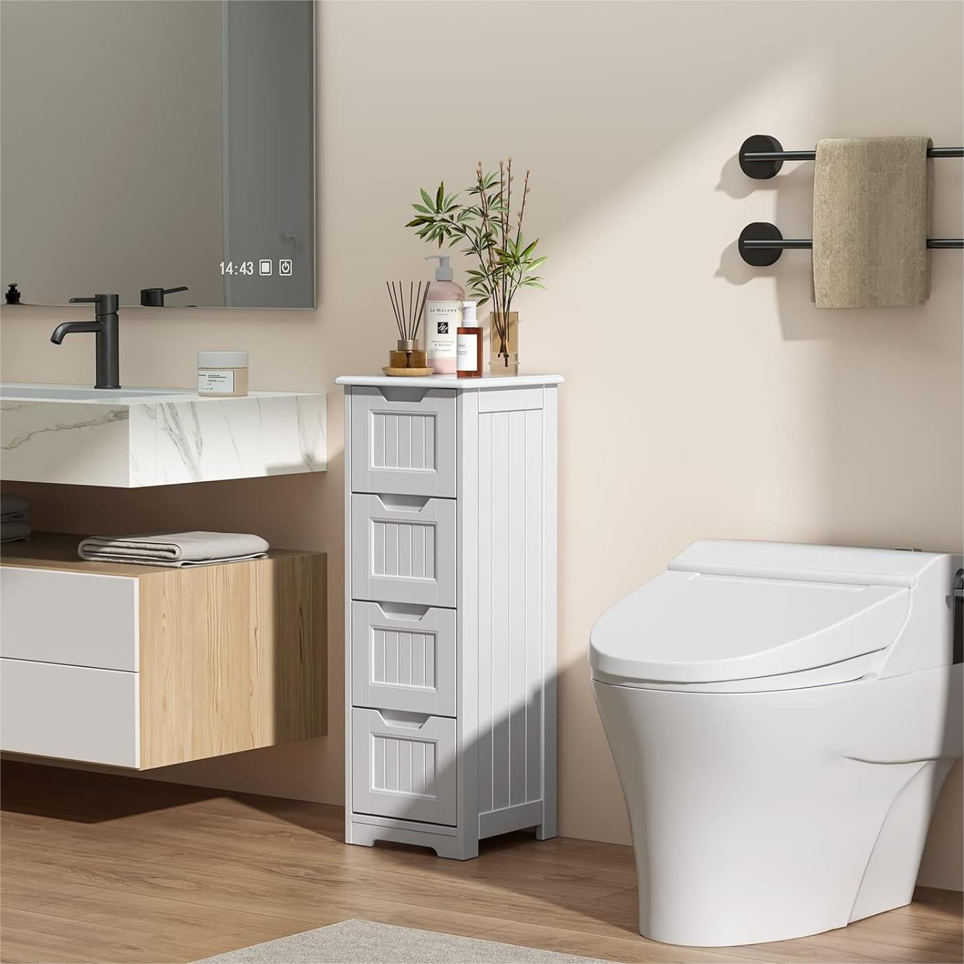 Storage Lofka 33" Small Bathroom Floor with 4 Drawers