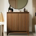 thumbnail image 1 of UPGO 31'' Modern Farmhouse Sideboard Buffet Cabinet with Storage, Fluted Panel Doors & Adjustable Shelves (brown), 1 of 13