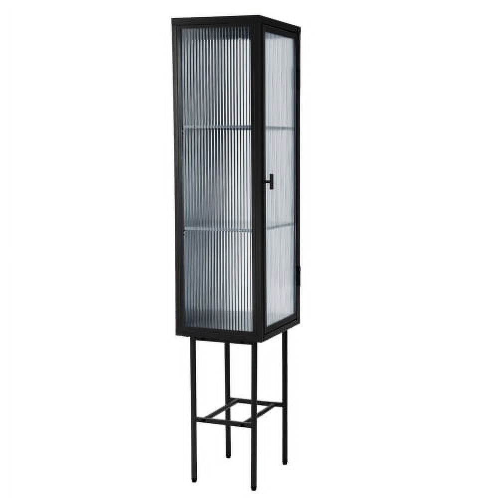 Storage Retro Style Freestanding Metal Tall Display Cupboard