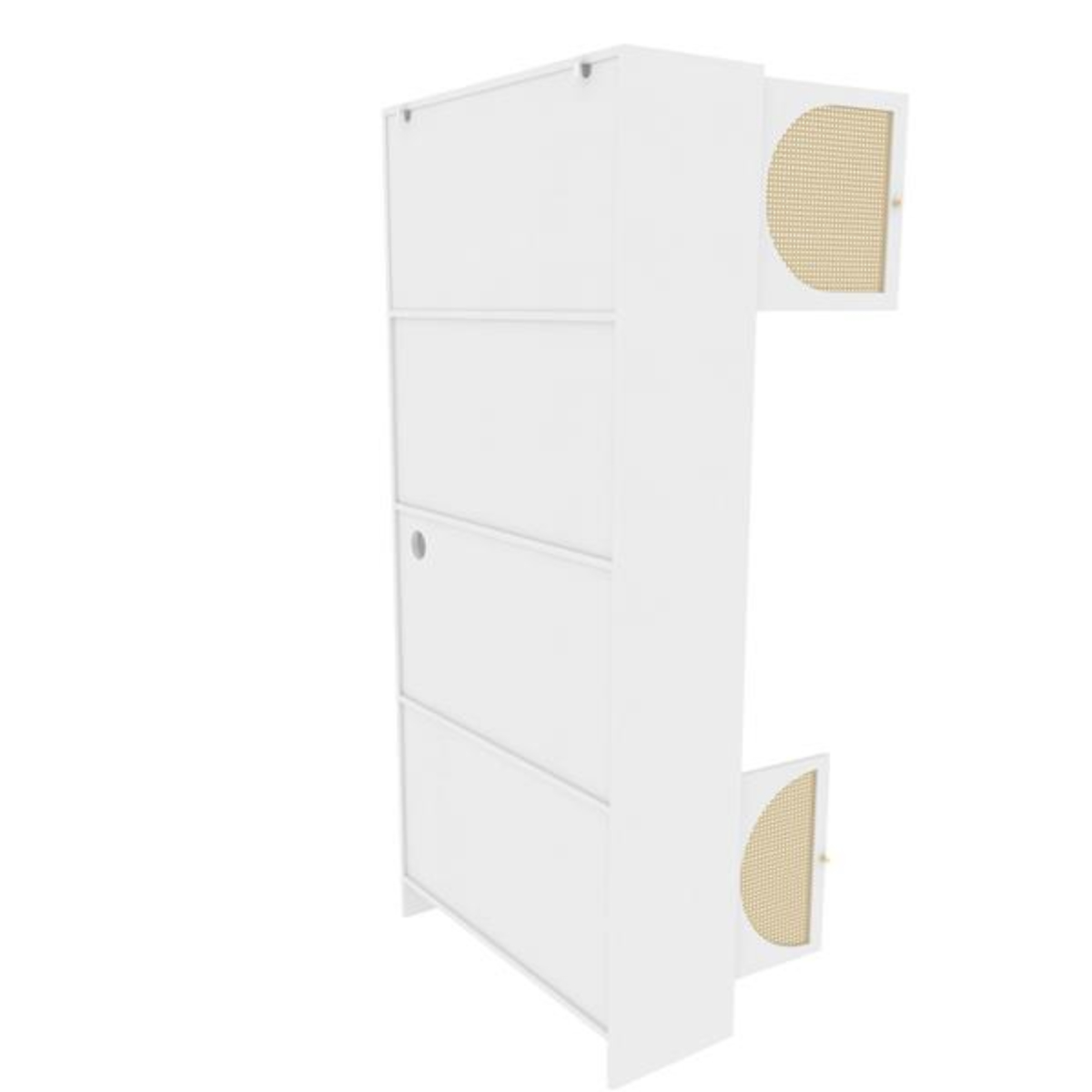Storage with Stylish Rattan Doors and Tall Hutch Design