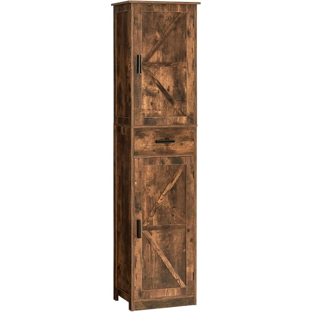 Storage Cabinet, Tall Cabinet with 6 Shelves & Drawer, Slim Storage ...
