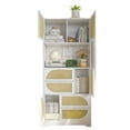 Storage With 4 Rattan Doors, Tall Floor With Power