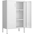 thumbnail image 1 of Storage Cabinet with Doors,Small White Cabinet with Doors and 2 Shelves,Metal Locker Storage Cabinet for Home Office,Classroom,Bedroom, 1 of 16