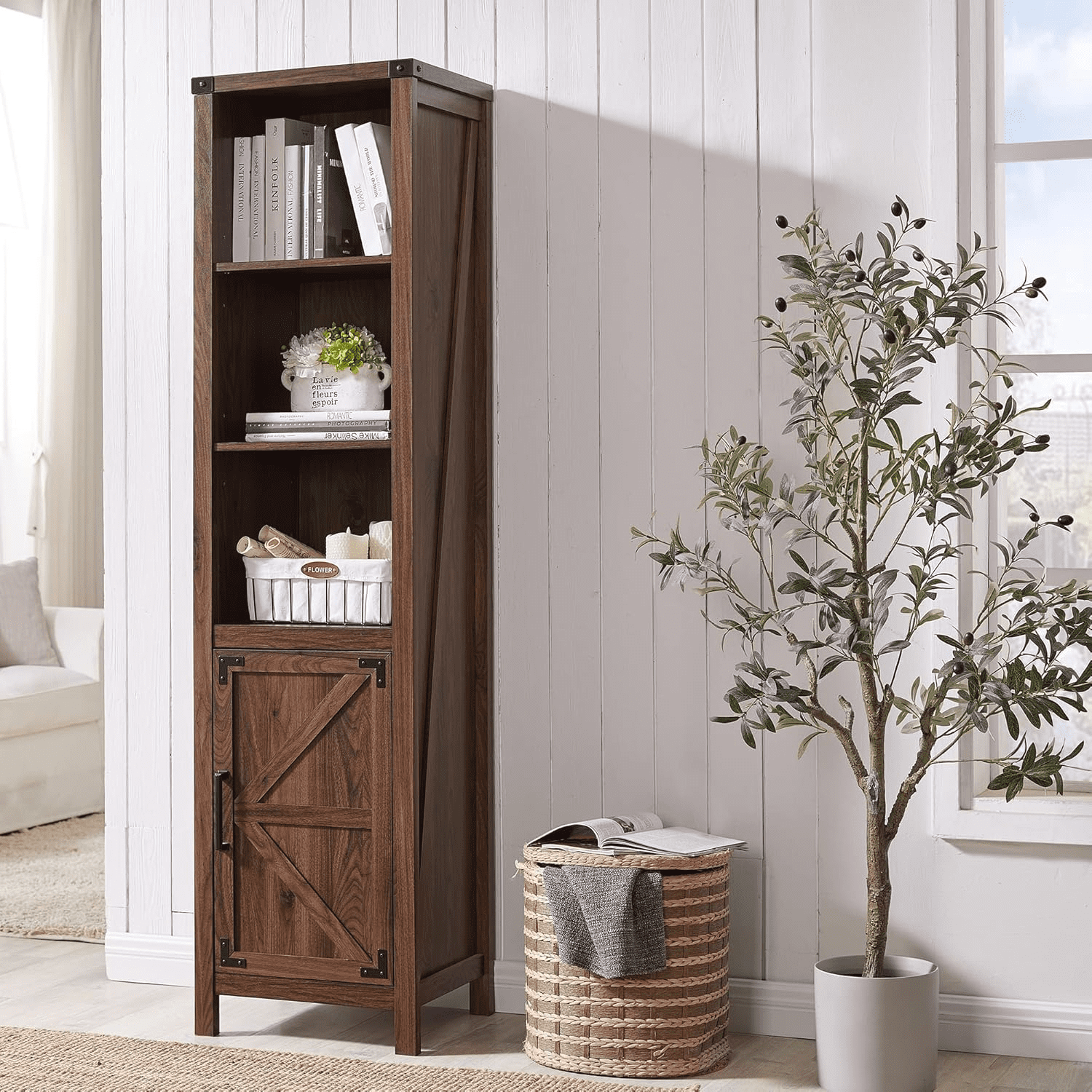 50" Craft Storage Cabinet With LED Lights – Adjustable