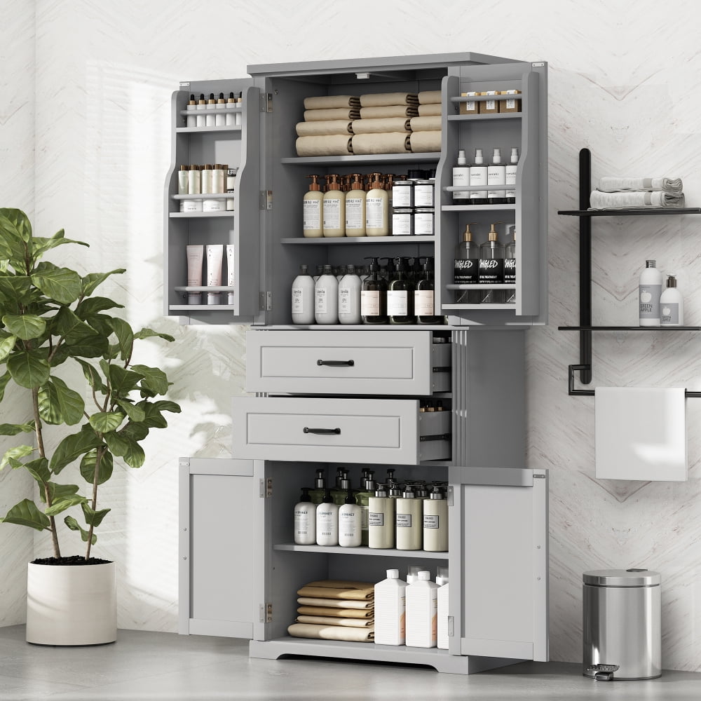 Storage Cabinet with Multi-Functional Storage Space, 2 Drawers with ...