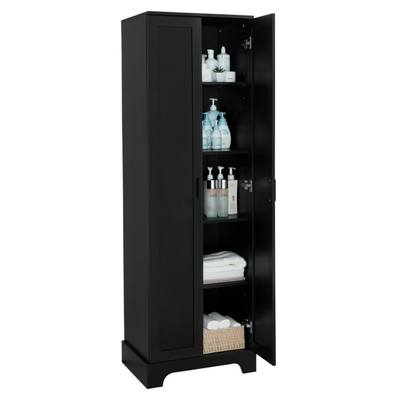 Storage Cabinet with Two Doors Adjustable Shelves Kitchen Pantry Storage Cabinet for Living Room Bathroom, Office