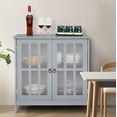 thumbnail image 1 of Kitchen Sideboard Buffet Entertainment Center with Storage Cabinet, Sideboard Buffet Server Storage Cabinet Console Table with shelf and doors for Living Room Dining Room, Gray, LJ3297, 1 of 9