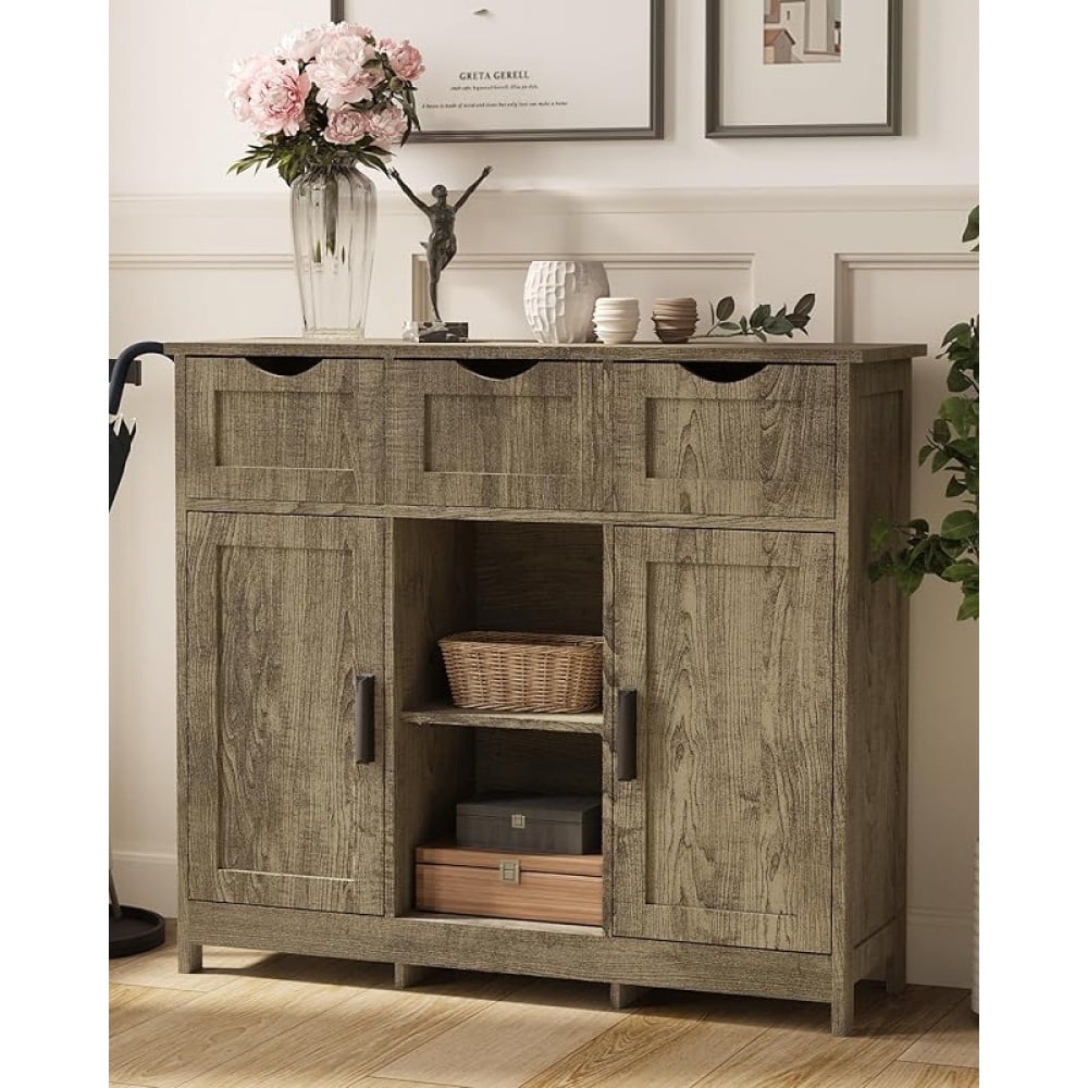 Modern Grey Wooden Floor Cabinet with 4 Drawers main image 0