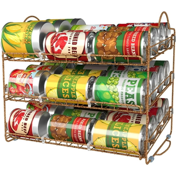 Storage Can Rack Organizer, Stackable Can Organizer Holds Upto 36 Cans for Kitchen Cabinet or Pantry (Chrome)