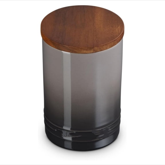 Storage Canister with Wood Lid, 26 oz., Oyster