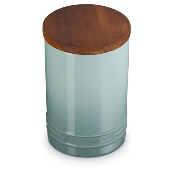 Storage Canister with Wood Lid, 26 oz., Sea Salt