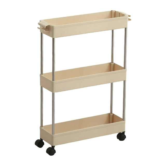 Storage Cart 3Tier Slim Mobile Shelving Unit Rolling Bathroom Carts