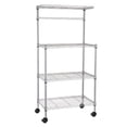 thumbnail image 1 of Storage Cart, 4 Layer Kitchen Bakers Rack Shelf Adjustable Microwave Oven Stand Silver, 1 of 8