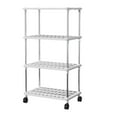 thumbnail image 1 of Storage Cart Mobile Shelving Unit Adjustable Tier Shelves Kitchen Bathroom Organizer Snack Storage Rack White Black Plastic 21x40x84cm Durable Portable Wheels, 1 of 7