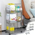 thumbnail image 1 of Storage Cart under $5! CQCYD 3 Tier Rolling Storage Cart, Kitchen Bathroom Organizer, Transparent Mobile Utility Trolley, Floor Standing Shelf Rack, 1 of 9