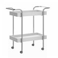 thumbnail image 1 of Storage Cart with 2 Tier Design and Metal Frame, White and Chrome- Saltoro Sherpi, 1 of 6