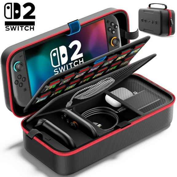 Storage Case Bag for Nintendo Switch 2 2025 Game Console with 24 Card Slots, Compact Protective Organizer for Travel, Parties, and Daily Use