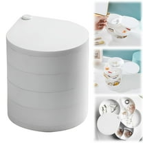 Storage Case Jewelry Organizer Box Jewelry Tray Holder Organiser Box Small Earring 4 Layer Rotating Jewelry Storage Case for Bracelets/Rings/Necklace Jewelry Storage Box for Women Little Girl