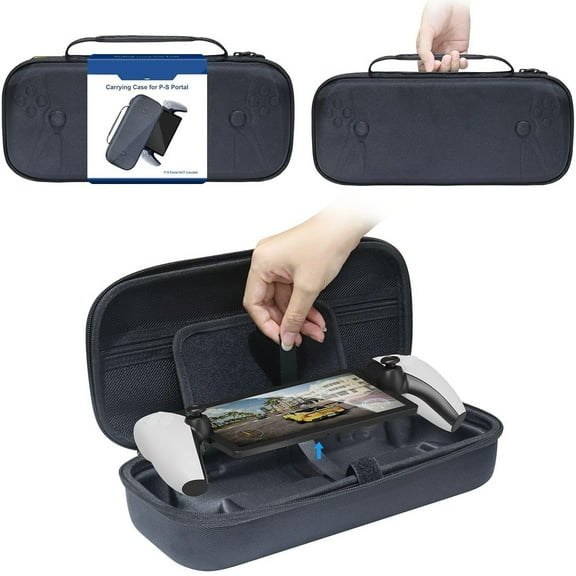 Storage Case for PlayStation Portal, EVA Hard Shell Cover Bag for PS Portal Gaming Console Protection, Travel Case Portable Bag-Black