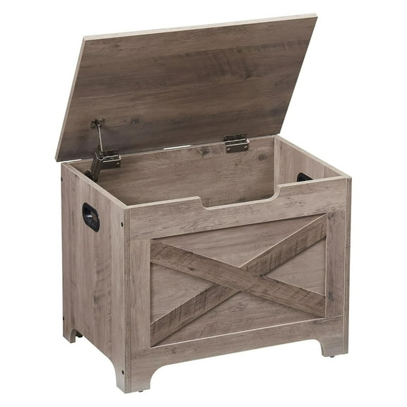 Storage Chest 23.6"x15.7"x18.1" Storage Bench with Safety Hinge, Barn Style Storage Trunk, Wooden Entryway Bench, Shoe Bench, Large Toy Chest for Entryway, Bedroom, Living Room