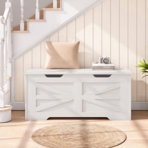 Storage Chest,24.8 In Storage Trunk with Safety Hinges,Wooden Storage Bench,Toy Organizer Box Shoe Bench,Easy Assembly,Storage Bench for Bedroom,Living Room,Entryway