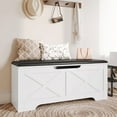 thumbnail image 1 of Wooden Storage Bench  39” Toy Box, Entryway Storage Trunk,Shoe Bench with Storage,Load up to 420 lb,for Living Room, Bedroom, Entryway,White, 1 of 13