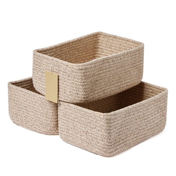 Storage Chest Brown 3pcs-L11.5xW7.5xH4.7" Organizing Household Items
