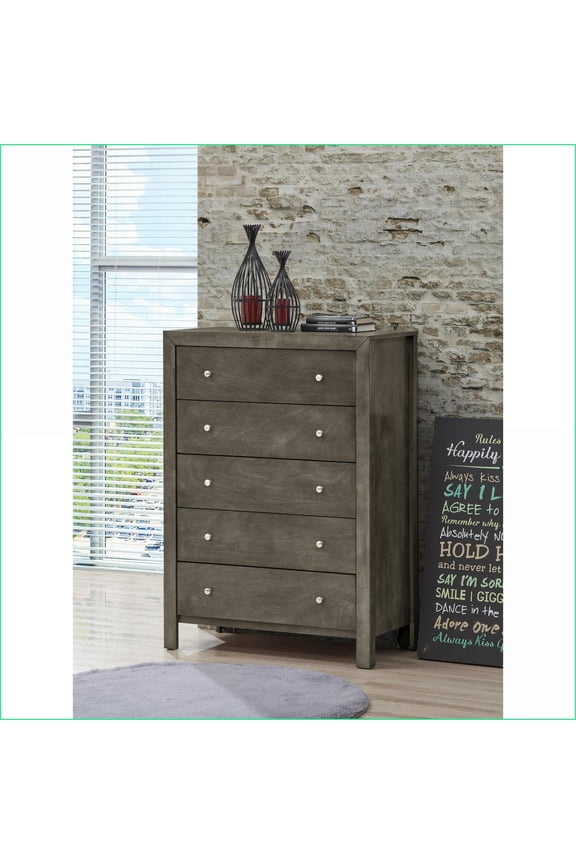 Storage Chest, Transitional with Ample Storage 48"H x34"W x17"D | Gray | Particle Board