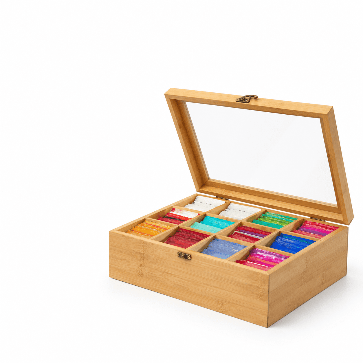 Storage Chest with 12 Compartments for Tea Bags and Small Home Items ...
