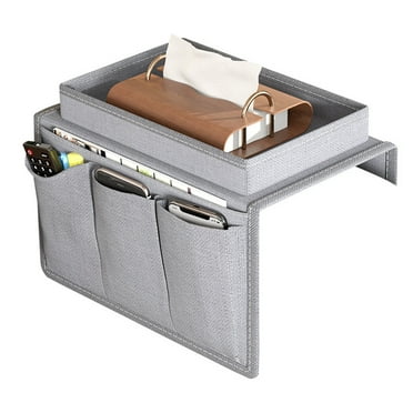 TACILIP Storage, Couch Sofa Armrest Organiser Arm Chair Caddy Bedside Storage Pocket with 5 Pockets Remote Organizer Bed Storage Pocket Bag for Cellphone Tablet Notepad Book, Room Storage
