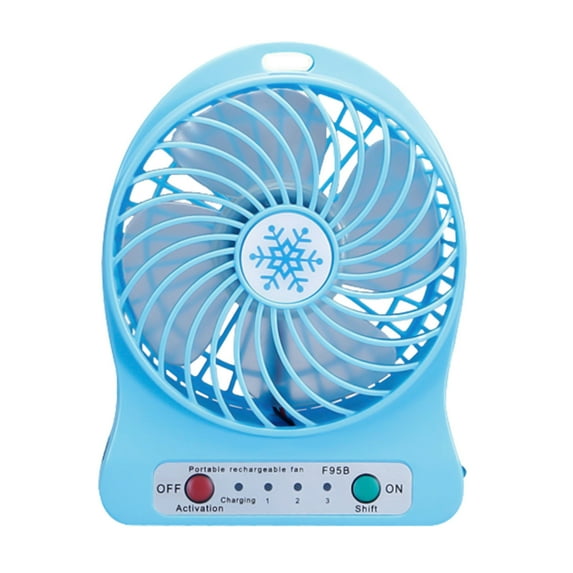 TACILIP Portable Small Desk Fan, Mute Snowflake Fan with LED Lantern, 3 Gear Indicator Light, 1200mAh Rechargeable Battery Operated USB Fan for Office, Bedroom, School Supplies