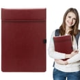 thumbnail image 1 of Storage Clipboard and form Holder,Clipboard with Pen Holder, 13.18" X 9.25", Teacher Clipboard Board Featuring Soft Wear Resistance Classroom Must Haves Wine A4, 1 of 9