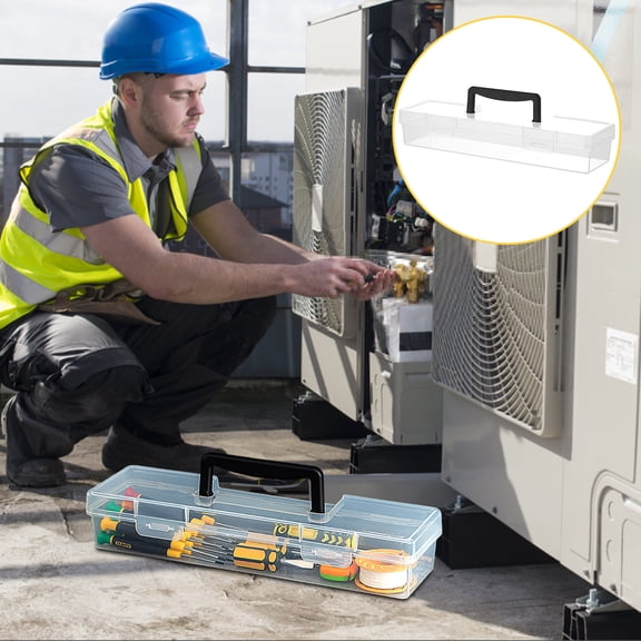 Storage Container under $5! Yannianjz Plastic Portable Container with Handle, Art Craft Sewing Storage Box with Latching Lid for Paint Brush, Tools, Crayon, Washi Tape, Ruler, Ornaments, Ribbons