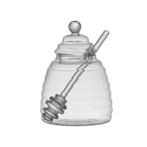 Storage Container Clearance! FNGZ Honey Jar with Lid and Stirring Stick High Borosilicate Transparent Glass Jar B, 1X Glass Jar
