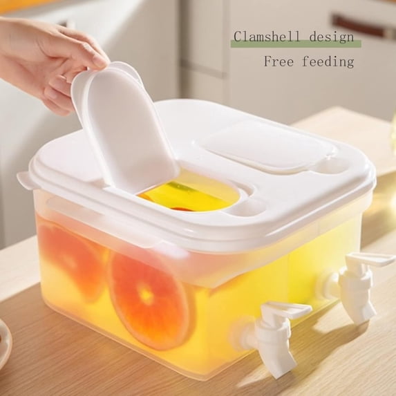 Storage Container Drink Dispenser 5L Water Refrigerator Water Dispenser Large Capacity Refrigerator Cold Kettle Tap Beverage Dispenser with Faucet, Kitchen Essentials Clearance Sale