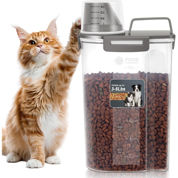 Storage Container,  Pourable Container Airtight with Large Spout & Cup,  Plastic  Dispenser for , Bird Seed, Rice, Flour (Dark Olive, 2.5L)