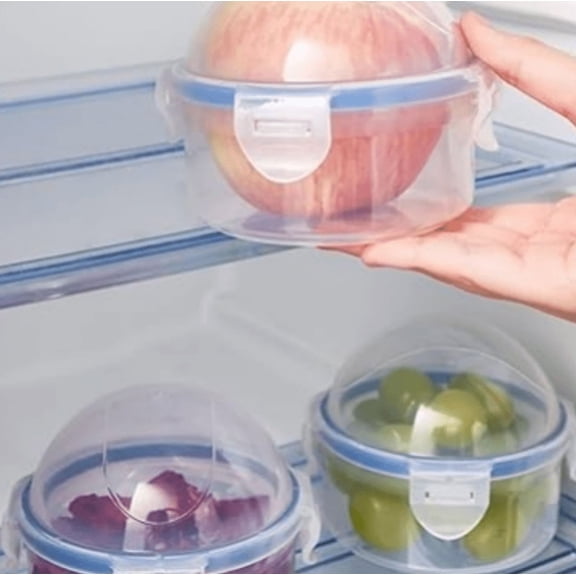 Storage Container and Tomato Lemon Apple Produce Saver Holder, Portable Fruit and Vegetable Food Storage Keeper Containers for Fridge (1 Pack)