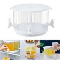 thumbnail image 1 of Storage Containers,Beverage Dispenser For Fridge 5.5 L/1.5 Gallon Rotating Plastic Drink Dispenser With Spigot 4 Grids Cold Kettle Refrigerator Iced Lemonade Juice Containers For Daily Use (White), 1 of 9